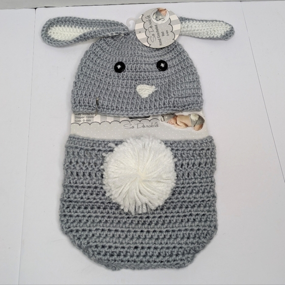 So Durable Bunny Rabbit Crochet Costume Baby Photography 0-6m - Picture 1 of 4